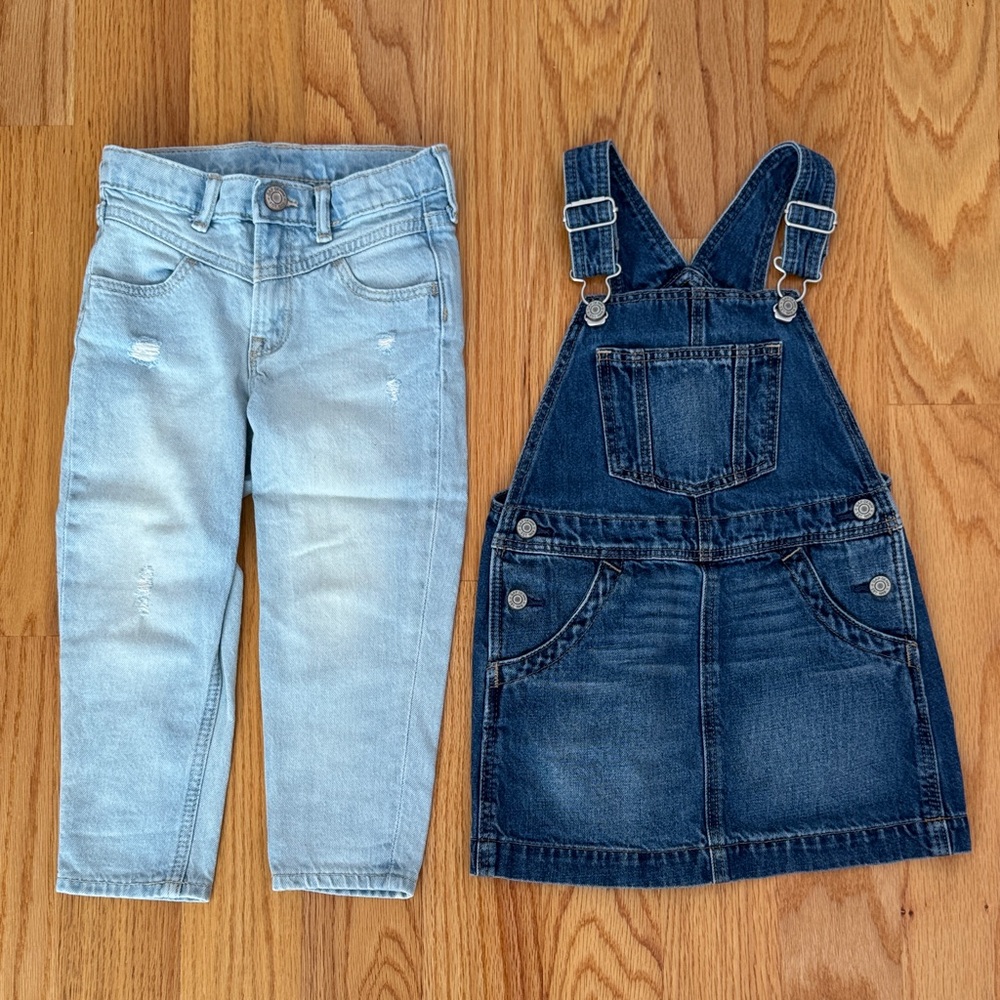 GAP Demin toddler girl jeans and one-piece dress (4T)